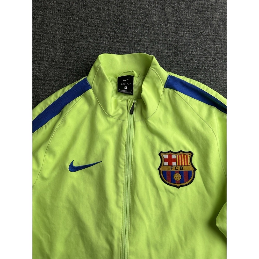Mens Track Jacket Nike FC Barcelona 2016-17 Full Zip Green, Size S - Picture 2 of 13